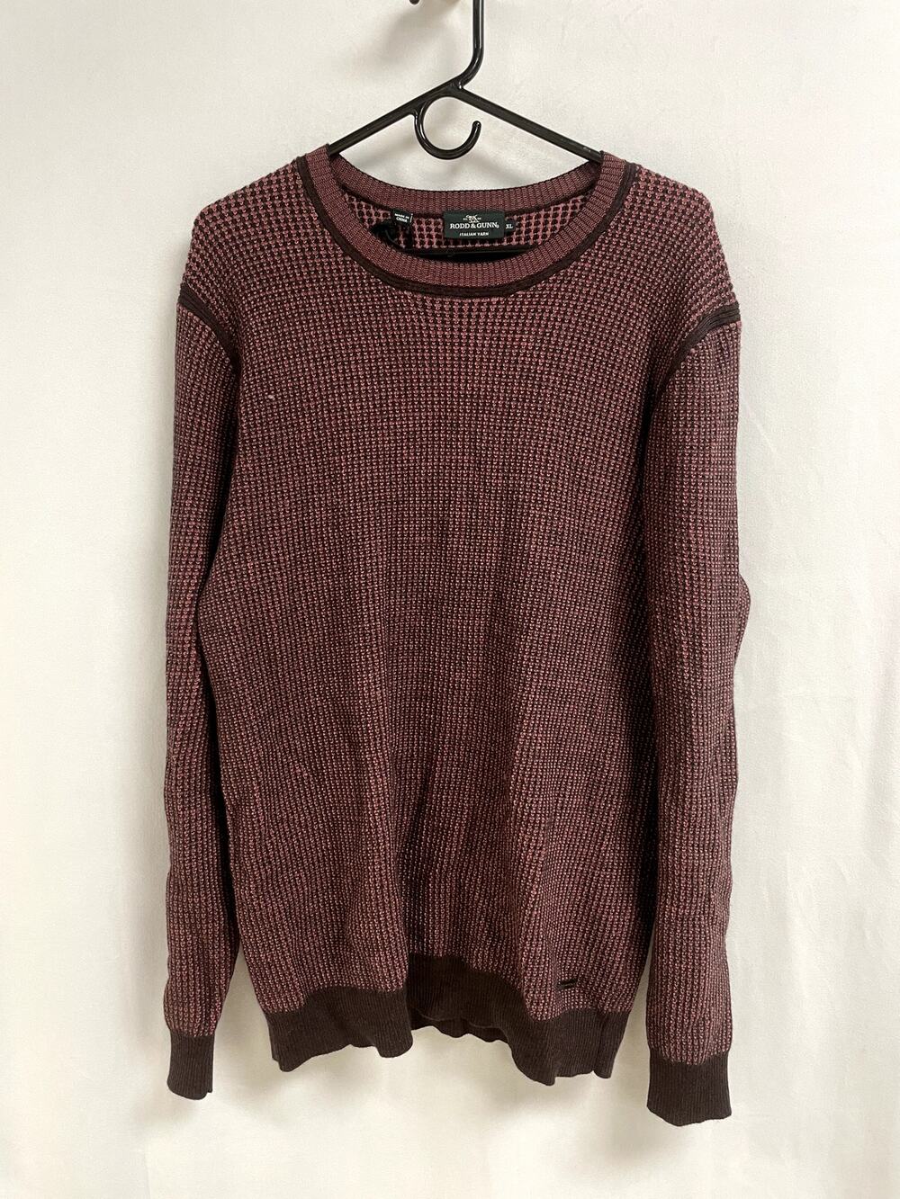 RODD & GUNN NEW Wilberforce Knit Sweater Extra Fine Merino Burgundy Men's XL